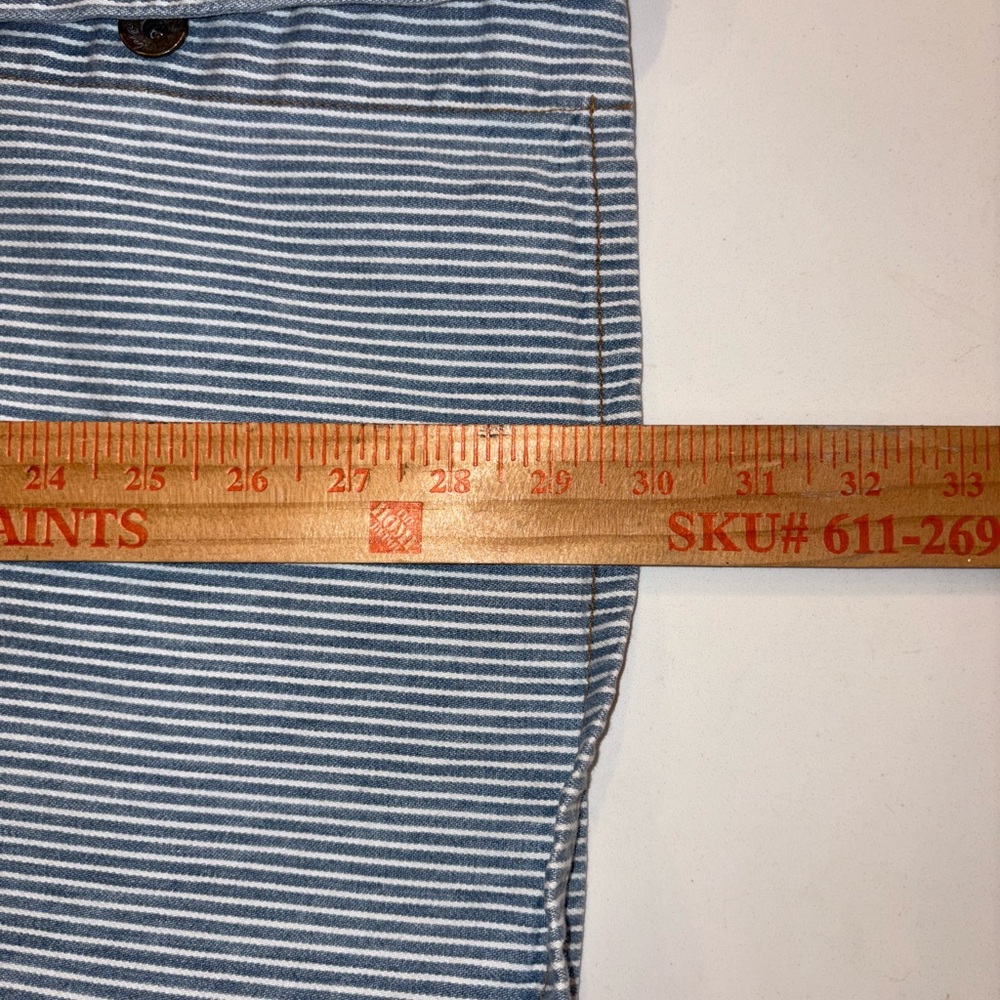 Men's Blue Striped Shirt Jacket - Picture 6 of 8